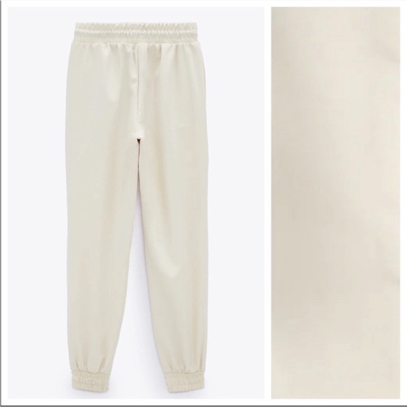 ZARA cream jogger black drawstring - Picture 4 of 9